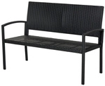 Outsunny Gartenbank, Naturmaterial, 2-Sitzer, BxHxT: 122 x 87 x 66 cm - schwarz