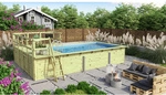 KARIBU Pool, beige, 15500 l