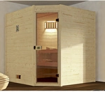 WEKA Ecksauna &raquo;Valida Eck 2&laquo;, BxHxT: 189 x 203,5 x 189 cm, mit Glast&uuml;r - beige