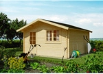 KIEHN-HOLZ Gartenhaus &raquo;44-026&laquo;, BxT: 390x390 cm, unbehandelte Fichte - beige