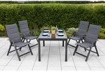 MERXX Gartenm&ouml;belset &raquo;Taviano&laquo;, 4 Sitzpl&auml;tze, Aluminium/Textil - grau