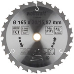 WOLFCRAFT Kreiss&auml;geblatt, &Oslash;: 165 mm, 24 Z&auml;hne, Hartmetall