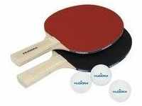 Hudora Tischtennis-Set, 3 Schläger/3 Bälle/Tasche, Holz