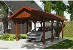 SKANHOLZ Carport &raquo;Wallgau&laquo;, BxT: 380 x 600 cm, Firsth&ouml;he: 313 cm, lasiert - braun
