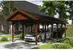 SKANHOLZ Carport &raquo;Wallgau&laquo;, BxT: 380 x 900 cm, Firsth&ouml;he: 313 cm, lasiert - braun