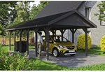 SKANHOLZ Carport &raquo;Wallgau&laquo;, BxT: 430 x 900 cm, Firsth&ouml;he: 326 cm, lasiert - grau