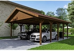 SKANHOLZ Carport &raquo;Wallgau&laquo;, BxT: 620 x 750 cm, Firsth&ouml;he: 354 cm, lasiert - braun