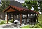 SKANHOLZ Carport &raquo;Wallgau&laquo;, BxT: 380 x 900 cm, Firsth&ouml;he: 313 cm, lasiert - braun