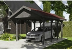 SKANHOLZ Carport &raquo;Wallgau&laquo;, BxT: 380 x 600 cm, Firsth&ouml;he: 313 cm, lasiert - grau