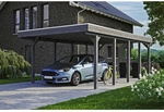 SKANHOLZ Carport &raquo;Friesland&laquo;, BxT: 397 x 708 cm, Firsth&ouml;he: 241 cm, lasiert - grau