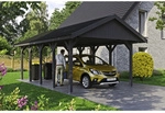 SKANHOLZ Carport &raquo;Wallgau&laquo;, BxT: 430 x 750 cm, Firsth&ouml;he: 326 cm, lasiert - grau