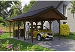 SKANHOLZ Carport &raquo;Wallgau&laquo;, BxT: 430 x 750 cm, Firsth&ouml;he: 326 cm, lasiert - braun