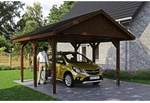 SKANHOLZ Carport &raquo;Wallgau&laquo;, BxT: 430 x 500 cm, Firsth&ouml;he: 326 cm, lasiert - braun