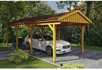 SKANHOLZ Carport &raquo;Fichtelberg&laquo;, BxT: 317 x 808 cm, Firsth&ouml;he: 303 cm, lasiert -