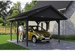 SKANHOLZ Carport &raquo;Wallgau&laquo;, BxT: 430 x 500 cm, Firsth&ouml;he: 326 cm, lasiert - grau