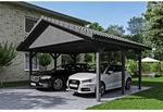 SKANHOLZ Carport &raquo;Wallgau&laquo;, BxT: 620 x 500 cm, Firsth&ouml;he: 354 cm, lasiert - grau