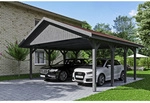 SKANHOLZ Carport &raquo;Wallgau&laquo;, BxT: 620 x 600 cm, Firsth&ouml;he: 354 cm, lasiert - grau