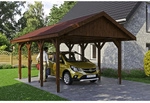 SKANHOLZ Carport &raquo;Wallgau&laquo;, BxT: 430 x 600 cm, Firsth&ouml;he: 326 cm, lasiert - braun