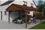 SKANHOLZ Carport &raquo;Fichtelberg&laquo;, BxT: 423 x 566 cm, Firsth&ouml;he: 326 cm, lasiert -