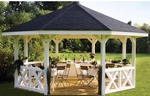 SKANHOLZ Pavillon &raquo;Nice 4&laquo;, Zeltdach, achteckig, BxHxT: 630 x 365 x 630 cm - beige