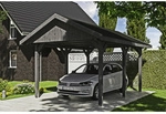 SKANHOLZ Carport &raquo;Wallgau&laquo;, BxT: 380 x 500 cm, Firsth&ouml;he: 313 cm, lasiert - grau