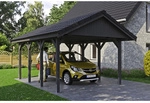 SKANHOLZ Carport &raquo;Wallgau&laquo;, BxT: 430 x 600 cm, Firsth&ouml;he: 326 cm, lasiert - grau