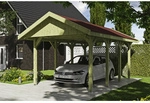 SKANHOLZ Carport &raquo;Wallgau&laquo;, BxT: 380 x 600 cm, Firsth&ouml;he: 313 cm, impr&auml;gniert -