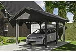 SKANHOLZ Carport &raquo;Wallgau&laquo;, BxT: 380 x 500 cm, Firsth&ouml;he: 313 cm, lasiert - grau
