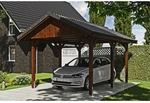 SKANHOLZ Carport &raquo;Wallgau&laquo;, BxT: 380 x 500 cm, Firsth&ouml;he: 313 cm, lasiert - braun