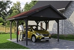 SKANHOLZ Carport &raquo;Wallgau&laquo;, BxT: 430 x 500 cm, Firsth&ouml;he: 326 cm, lasiert - grau