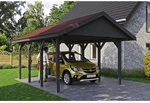 SKANHOLZ Carport &raquo;Wallgau&laquo;, BxT: 430 x 600 cm, Firsth&ouml;he: 326 cm, lasiert - grau