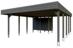 SKANHOLZ Doppelcarport &raquo;Friesland Set 14&laquo;, 557 x 708 cm (BxT), mit Abstellraum,
