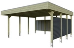 SKANHOLZ Doppelcarport &raquo;Friesland Set 13&laquo;, 557 x 555 cm (BxT), mit R&uuml;ck- und