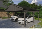 SKANHOLZ Carport &raquo;Fichtelberg&laquo;, BxT: 618 x 566 cm, Firsth&ouml;he: 362 cm, lasiert -