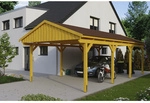 SKANHOLZ Carport &raquo;Fichtelberg&laquo;, BxT: 423 x 808 cm, Firsth&ouml;he: 326 cm, lasiert -