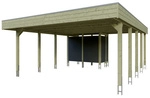 SKANHOLZ Doppelcarport &raquo;Friesland Set 14&laquo;, 557 x 708 cm (BxT), mit Abstellraum -