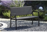 GARDEN PLEASURE Bank, Polyrattan, BxHxT: 116 x 87 x 60 cm - grau