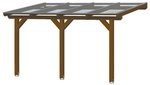 SKANHOLZ Terrassendach &raquo;Bormio&laquo;, 434 x 400 cm (BxT), Leimholz, nussbaum - braun