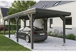 SKANHOLZ Carport &raquo;Grunewald&laquo;, BxT: 321 x 796 cm, Firsth&ouml;he: 243 cm, lasiert - grau