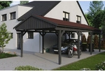 SKANHOLZ Carport &raquo;Fichtelberg&laquo;, BxT: 423 x 808 cm, Firsth&ouml;he: 326 cm, lasiert -