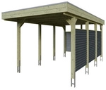 SKANHOLZ Einzelcarport &raquo;Friesland Set 11&laquo;, 314 x 555 cm (BxT), mit R&uuml;ck- und
