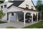 SKANHOLZ Carport &raquo;Fichtelberg&laquo;, BxT: 423 x 808 cm, Firsth&ouml;he: 326 cm, lasiert -