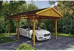 SKANHOLZ Carport &raquo;Fichtelberg&laquo;, BxT: 317 x 566 cm, Firsth&ouml;he: 303 cm, lasiert -