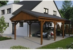 SKANHOLZ Carport &raquo;Fichtelberg&laquo;, BxT: 423 x 808 cm, Firsth&ouml;he: 326 cm, lasiert -