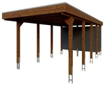 SKANHOLZ Einzelcarport &raquo;Friesland Set 12&laquo;, 314 x 708 cm (BxT), mit Abstellraum,