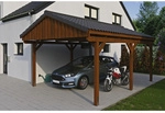 SKANHOLZ Carport &raquo;Fichtelberg&laquo;, BxT: 423 x 566 cm, Firsth&ouml;he: 326 cm, lasiert -