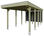 SKANHOLZ Einzelcarport &raquo;Friesland Set 12&laquo;, 314 x 708 cm (BxT), mit Abstellraum -