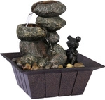 DOBAR Zimmerbrunnen, mit Zierfrosch, BxHxL: 20 x 21,5 x 20 cm, schwarz