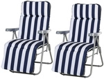 Outsunny Gartenliegen-Set, Metall, 2-teilig - bunt