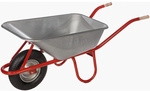 pro-bau-tec&reg; Schubkarre &raquo;Profi&laquo;, 120 l, mit Holzgriffen und Unterzug - grau
